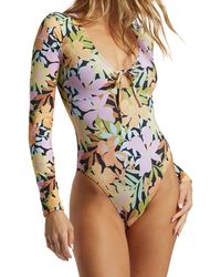 Billabong - Mas Floral Long Sleeve One-piece Swimsuit - Lyst