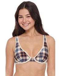 Stevie - Adjustable Plunge Underwire Bikini Top With Contrast Binding - Lyst