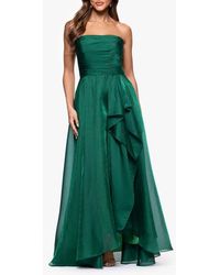 Xscape Evenings - Strapless Ruffle Detail Metallic Organza Gown - Lyst
