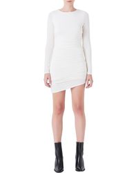 Grey Lab - Ruched Long Sleeve Minidress - Lyst
