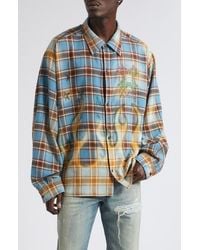 Amiri - Ma Quad Flames Plaid Cotton Flannel Button-Up Shirt - Lyst