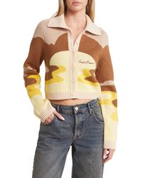 House Of Sunny - The Dunes Tripper Jacquard Crop Cardigan - Lyst