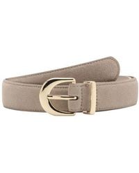 Mango - Oval Buckle Suede Belt - Lyst