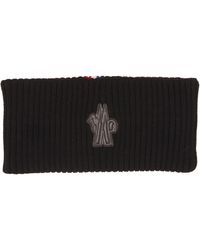 3 MONCLER GRENOBLE - Logo Embroidered Virgin Wool Rib Headband - Lyst