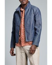 Billy Reid - Waxed Denim Harrington Jacket - Lyst