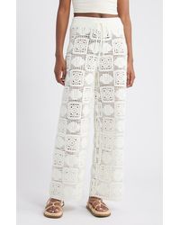 Rails - X Lspace Maja Seashell Patchwork Crochet Wide Leg Pants - Lyst