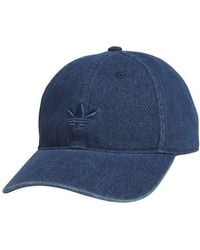 adidas - Trefoil Embroidered Denim Baseball Cap - Lyst