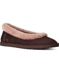 UGG - Zora Genuine Shearling Trim Ballet Flat - Lyst