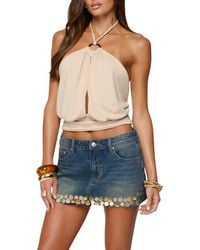 Edikted - Khalia Open Back Crop Halter Top - Lyst