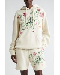 JW Anderson - X Pol Anglada Anchor Logo Thistle Embroidered French Terry Hoodie - Lyst