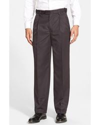 Berle - Self Sizer Waist Pleated Classic Fit Microfiber Trousers - Lyst