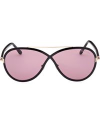Tom Ford - Rickie 65mm Oversize Round Sunglasses - Lyst