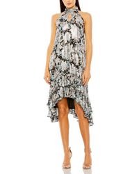 Mac Duggal - High Neck Floral Ruffle A-Line Mini Dress - Lyst