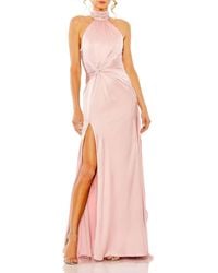 Mac Duggal - Open Back High Neck Side Ruched Gown - Lyst