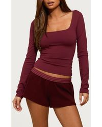 Edikted - Hayden Square Neck Long Sleeve Crop Top - Lyst