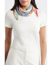 Echo - Painterly Composition Pleated Diamond Scarf - Lyst