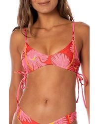 Maaji - Water Blossom Portico Reversible Bikini Top - Lyst