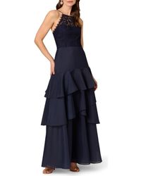 Aidan Mattox - Lace Organza Tiered Gown - Lyst