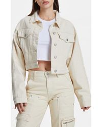 Bayeas - Crop Denim Trucker Jacket - Lyst