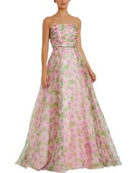Mac Duggal - Strapless Chiffon Gown With Ruffle Detail - Lyst