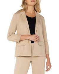 Liverpool Los Angeles - Fitted Open Front Twill Blazer - Lyst