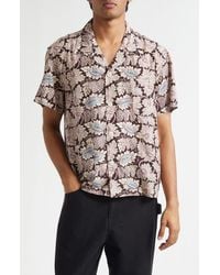 Bode - Wisteria Short Sleeve Cotton & Silk Button-Up Shirt - Lyst