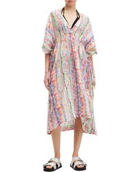 AllSaints - Lina Melissa Tie Dye Organic Cotton Cover-up Dress - Lyst