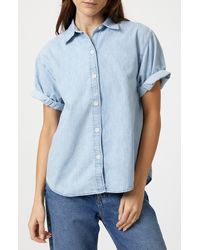 Mavi - Deva Short Sleeve Denim Button-up Shirt - Lyst