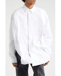 Y. Project - Scrunched Organic Cotton Poplin Button-up Shirt - Lyst