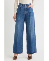FRAME - The Pixie Collegiate Super High Waist Wide Leg Jeans - Lyst