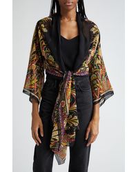 Etro - Paisley Print Silk Chiffon Wrap Jacket - Lyst