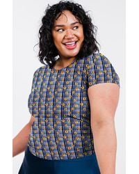 Calypsa - Plus Size Short Sleeve Adele Swim Top - Lyst