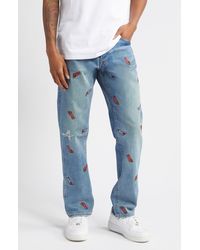 ICECREAM - All Caps Embroidered Straight Leg Jeans - Lyst