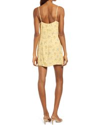 reformation ava ruffle linen mini dress
