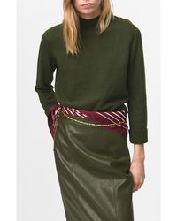 Mango - Shoulder Button Mock Neck Sweater - Lyst