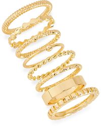 BP. - Set Of 8 Twisted Band Rings - Lyst