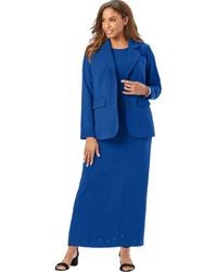Jessica London - 2-Piece Stretch Crepe Single-Breasted Maxi Jacket Dress - Lyst