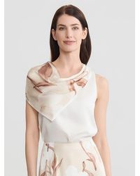 Misook - Floral Print Silk Scarf - Lyst