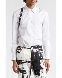 Alexander McQueen - Harness Fold Print Cotton Poplin Button-up Shirt - Lyst