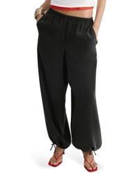Mango - Elastic Waist Baggy Wide Leg Pants - Lyst