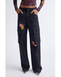 Area - Flower Embellished Cargo Pants - Lyst