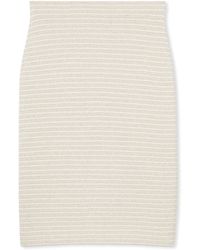 St. John - Stripe Metallic Tweed Pencil Skirt - Lyst