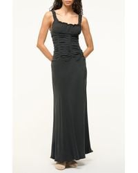 STAUD - Nic Ruched Sleeveless Silk Maxi Dress - Lyst