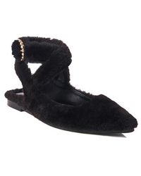 Free People - Parisa Faux Shearling Ankle Strap Flat - Lyst