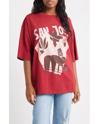 TOPSHOP - San Jose Oversize Graphic T-Shirt - Lyst