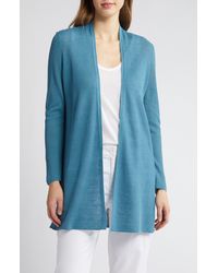 Eileen Fisher - Long Organic Linen & Organic Cotton Cardigan - Lyst