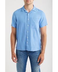 Solid - Allan Solid Linen Blend Camp Shirt - Lyst
