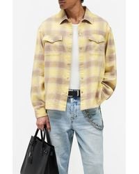 Represent - Plaid Cotton Flannel Snap Front Shirt - Lyst