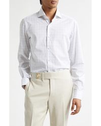Isaia - Check Button-Up Shirt - Lyst