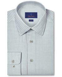 David Donahue - Trim Fit Check Cotton & Cashmere Dobby Dress Shirt - Lyst